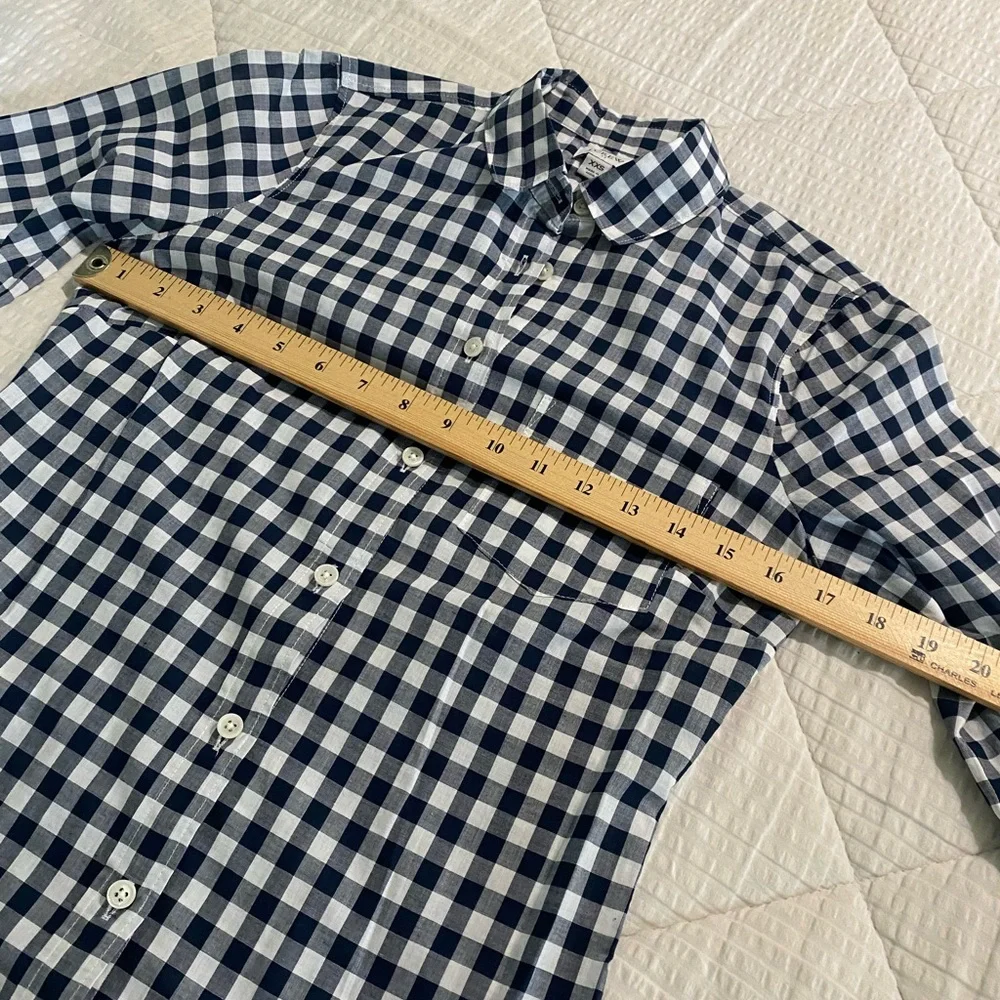 J. Crew The Perfect Shirt Gingham Blue White Plaid Checker Button Down Shirt XXS